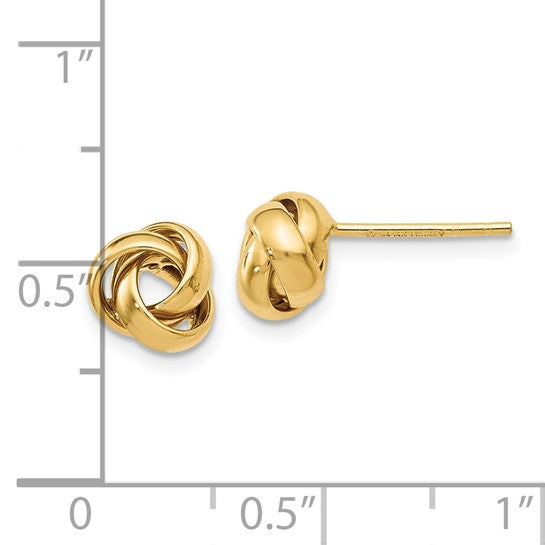 10KYG Love Knot Polished Post Earrings