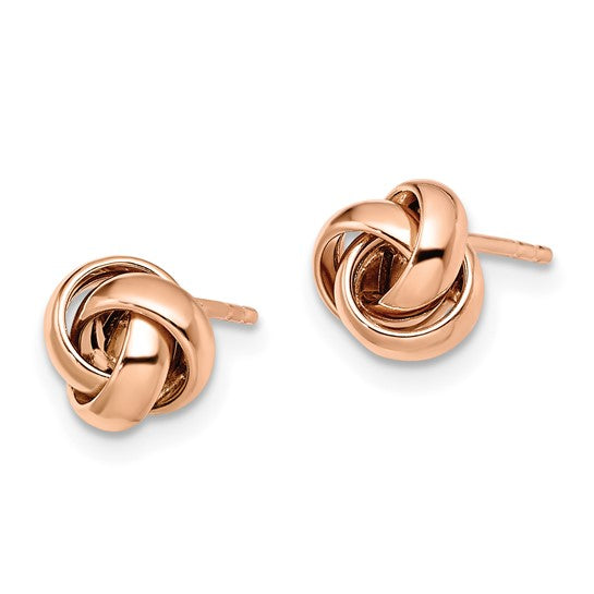 14k Rose Gold Love Knot Polished Post Earrings