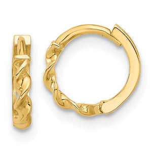 10KYG Twist Huggie Hoop Earrings