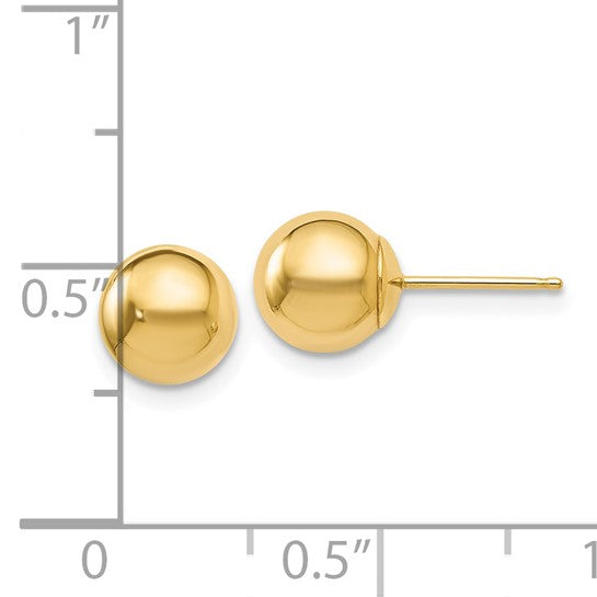 14k Yellow Gold 7mm Ball Stud Earrings