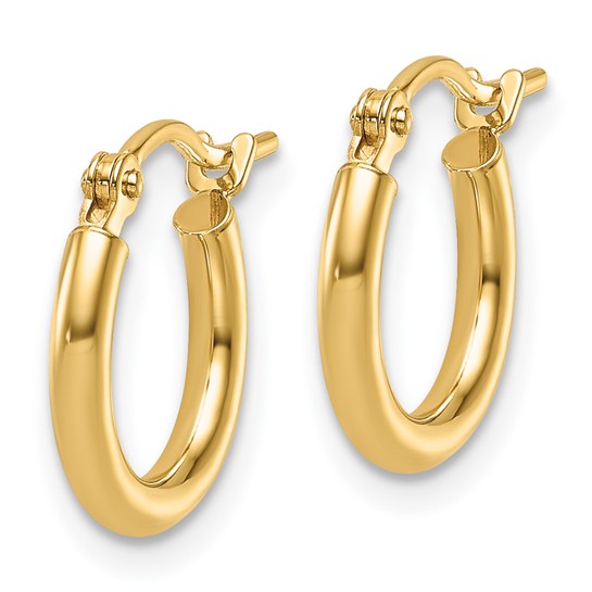 14k Yellow Gold Small Polished Hoop Earrings