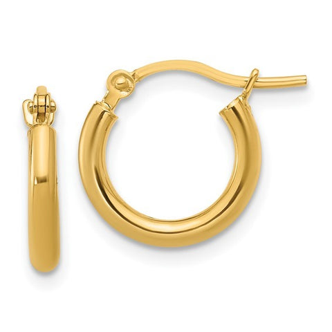 14k Yellow Gold Small Polished Hoop Earrings