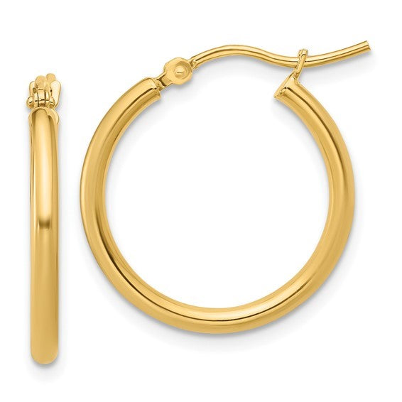 14k Medium Polished Hoop Earrings