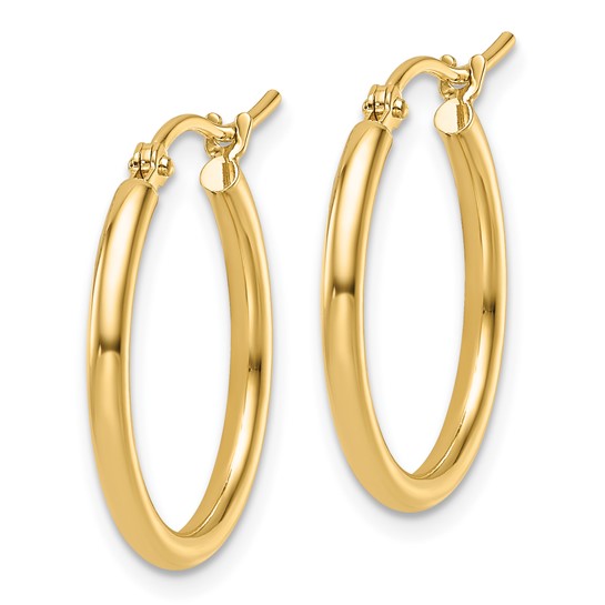 14k Medium Polished Hoop Earrings