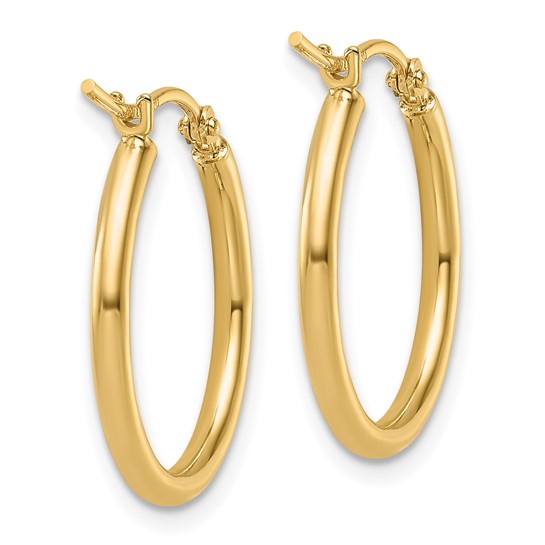 14k Medium Polished Hoop Earrings