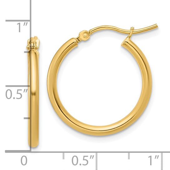 14k Medium Polished Hoop Earrings