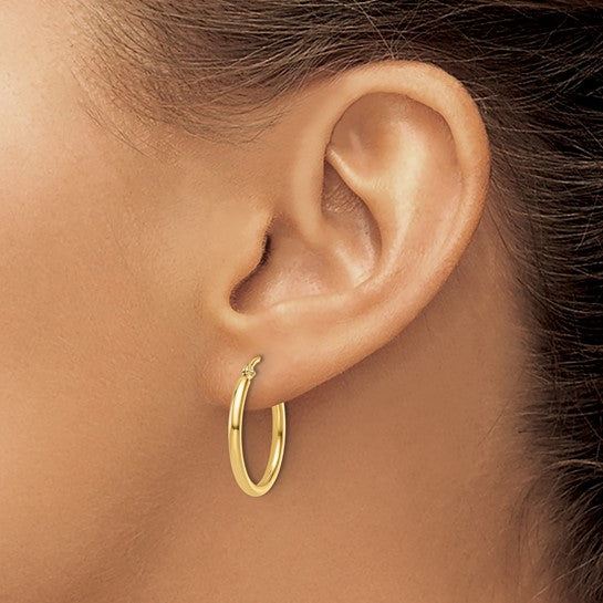 14k Medium Polished Hoop Earrings