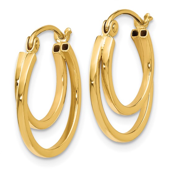 14K Yellow Gold Double Hoop Earrings