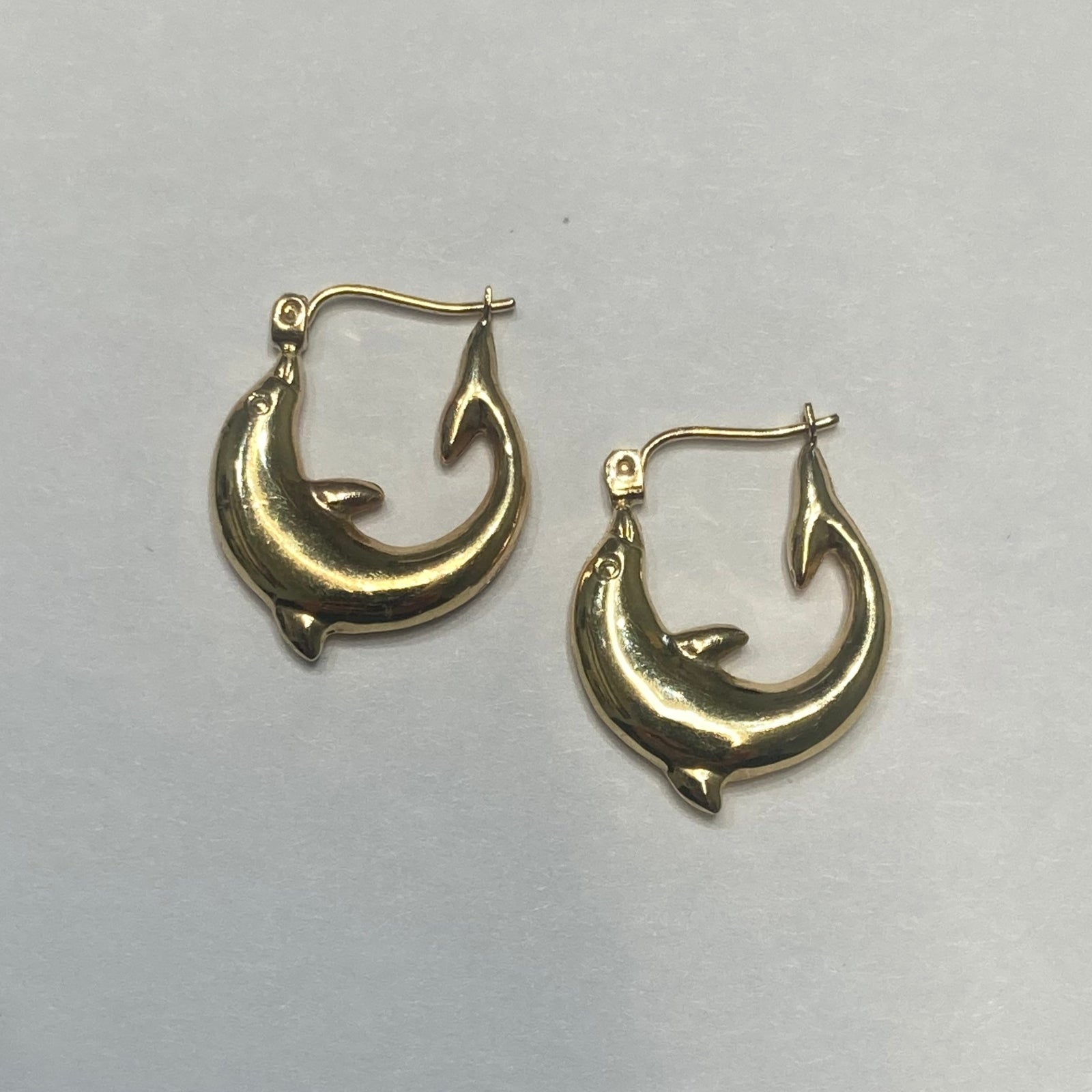 14k Dolphin Hoop Earrings