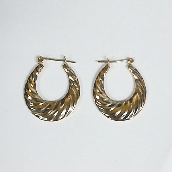 14K Shrimp Hoop Earrings