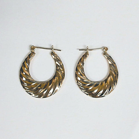 14K Shrimp Hoop Earrings