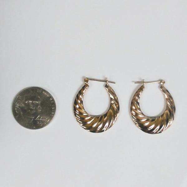 14K Shrimp Hoop Earrings