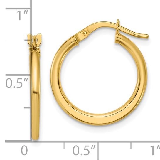 10k Polished Round Hoop Earrings