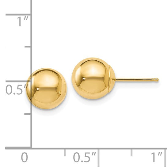 14k 8mm Ball Stud Earrings