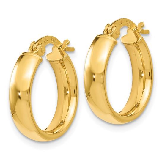 14k 4mm Polished Round Hoop Earrings