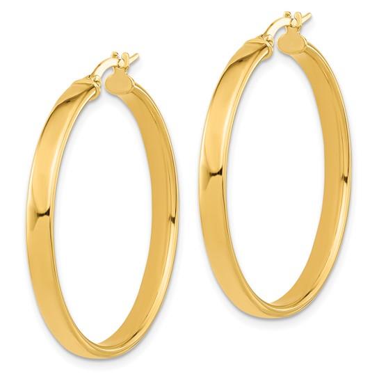 14k Polished Round Hoop Earrings