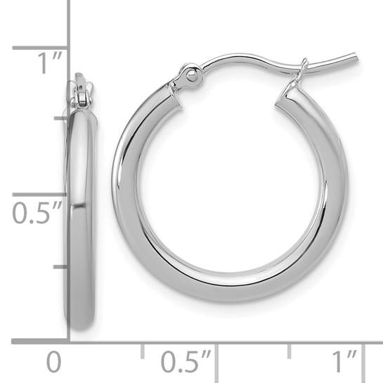 14KWG Polished Lightweight Tube Hoop Earrings