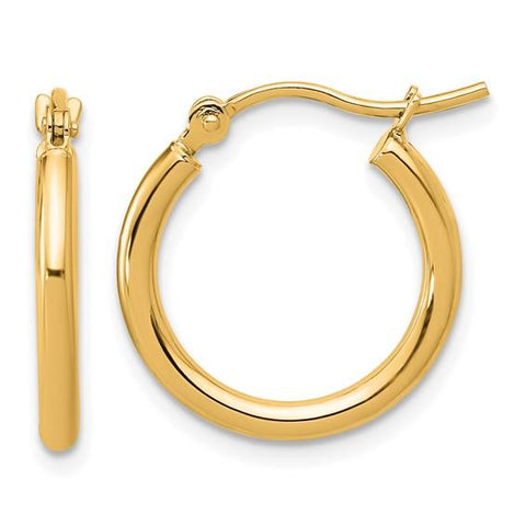 14k Polished Round Lightweight Hoop Earrings