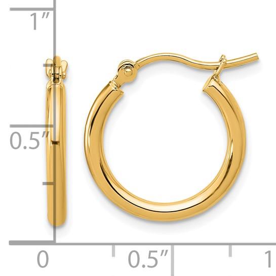 14k Polished Round Lightweight Hoop Earrings