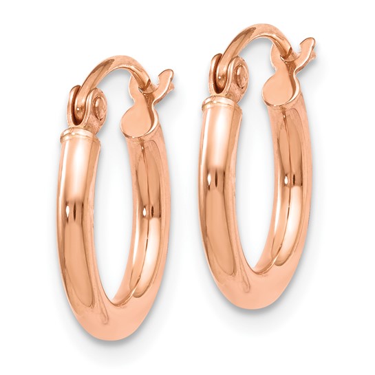 14K Rose Gold Polished Hoop Earrings