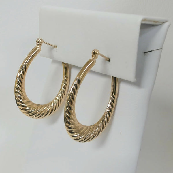 14K Shrimp Hoop Earrings