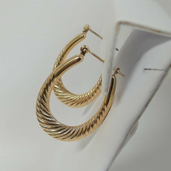14K Shrimp Hoop Earrings