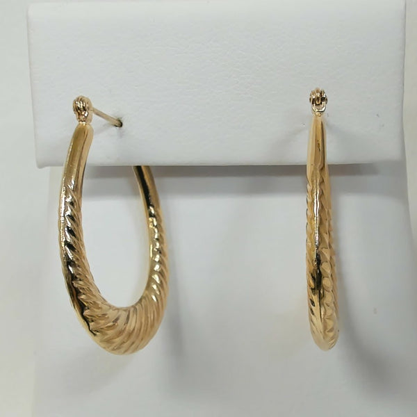 14K Shrimp Hoop Earrings
