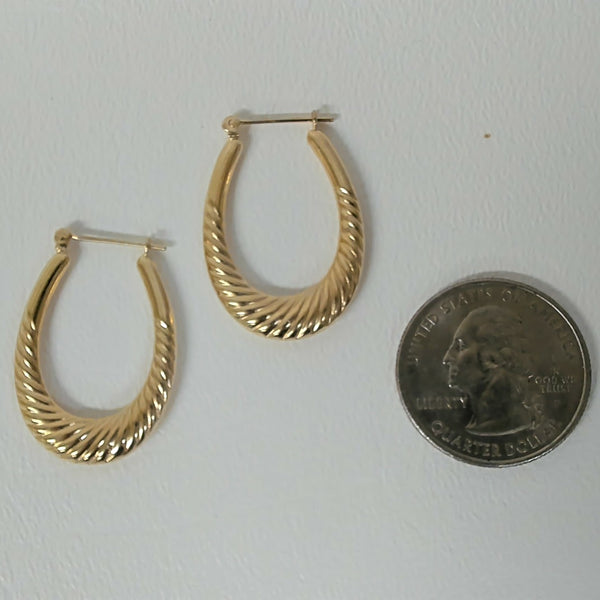 14K Shrimp Hoop Earrings