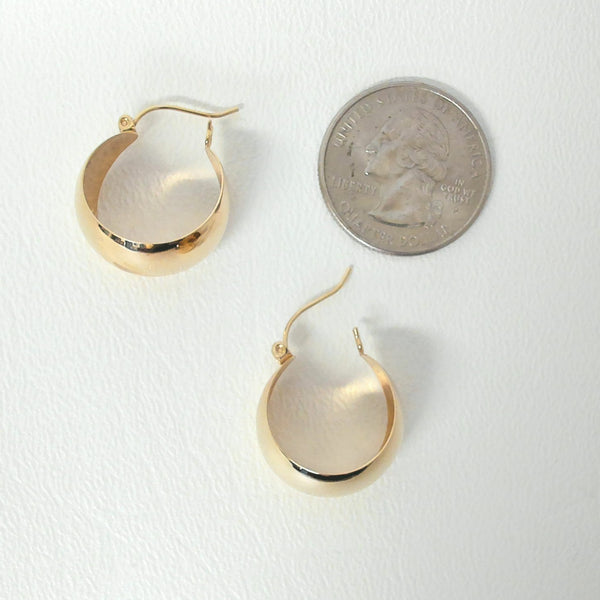 14K High Polished Hoop Earrings