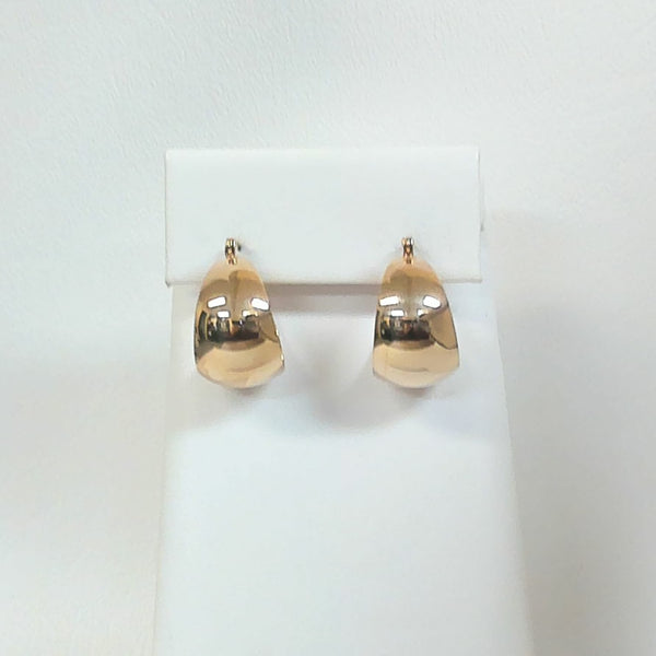 14K High Polished Hoop Earrings