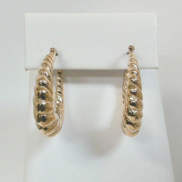14K Shrimp Hoop Earrings