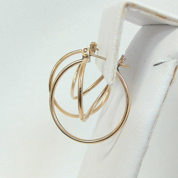14K Swirl Hoop Earrings