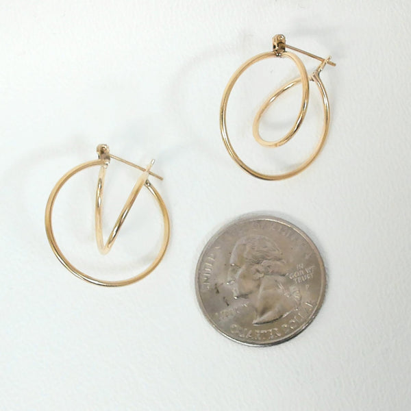 14K Swirl Hoop Earrings