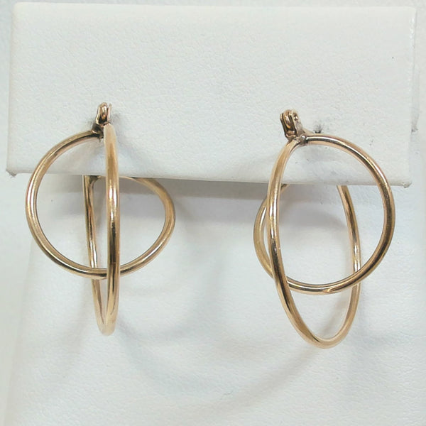 14K Swirl Hoop Earrings