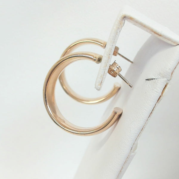 14K Hoop Post Earrings