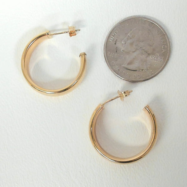 14K Hoop Post Earrings
