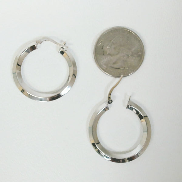 14K Knife-Edge Hoops