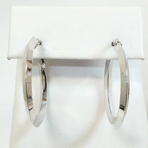14K Knife-Edge Hoops