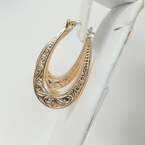 14K Filigree Hoop Earrings