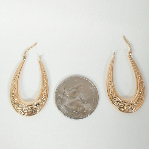 14K Filigree Hoop Earrings