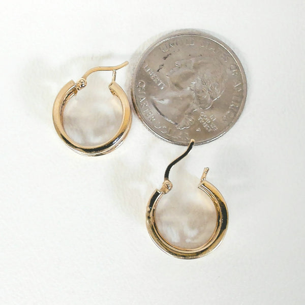 14K Floral Chunky Hoop Earrings