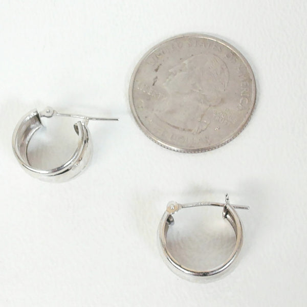 14K Diamond-Cut Chunky Hoop Earrings
