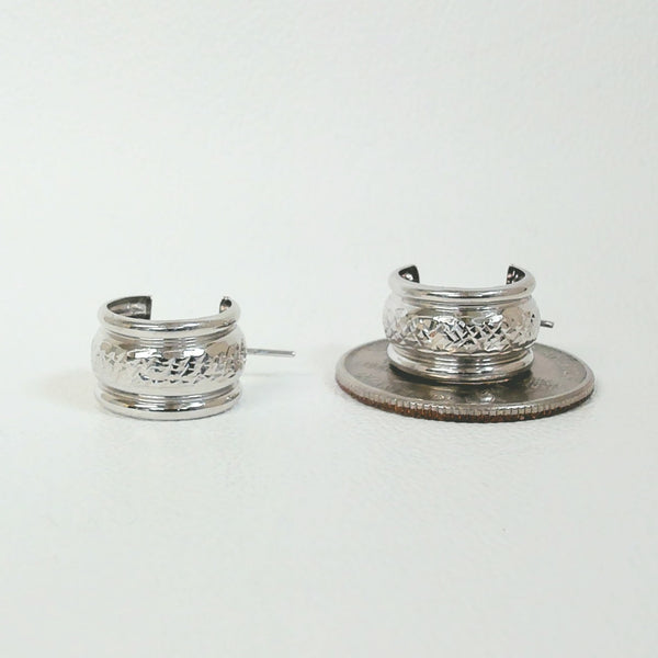 14K Diamond-Cut Chunky Hoop Earrings