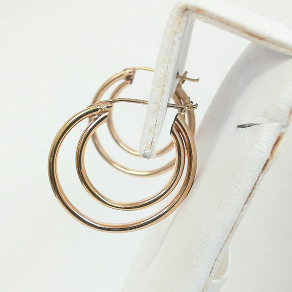14K Double Hoop Earrings