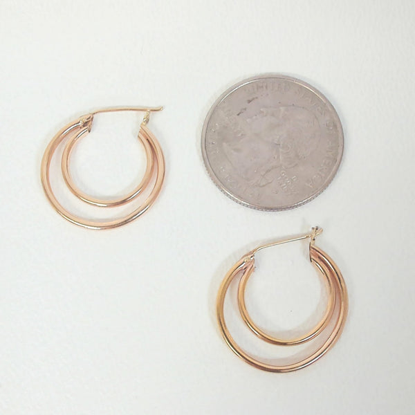 14K Double Hoop Earrings
