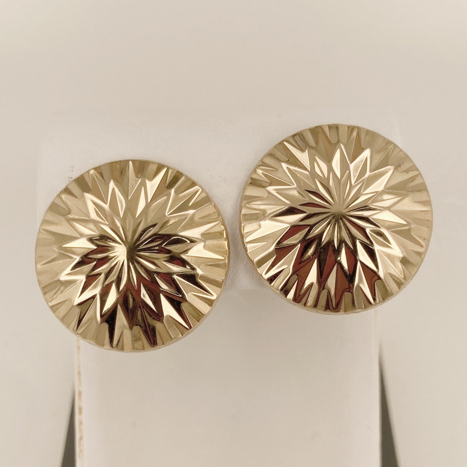 14k Gold-Filled Diamond-Cut Clip-On Earrings