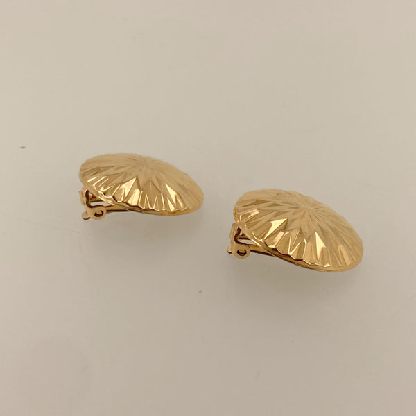 14k Gold-Filled Diamond-Cut Clip-On Earrings