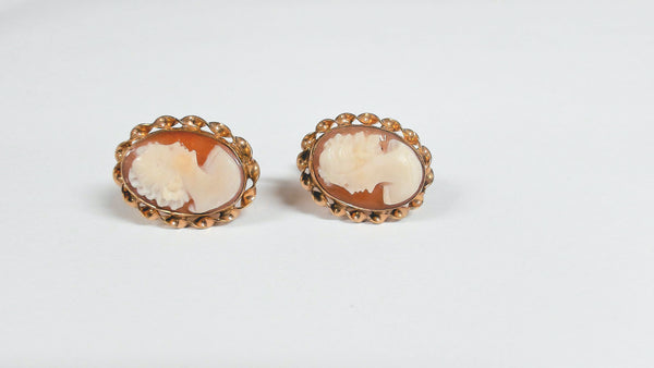 Gold-Filled Cameo French-Back Earrings