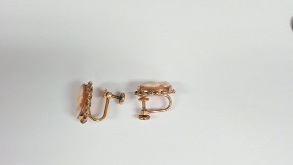 Gold-Filled Cameo French-Back Earrings