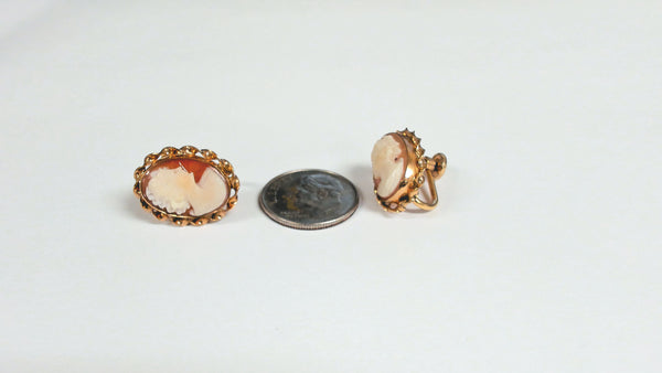 Gold-Filled Cameo French-Back Earrings